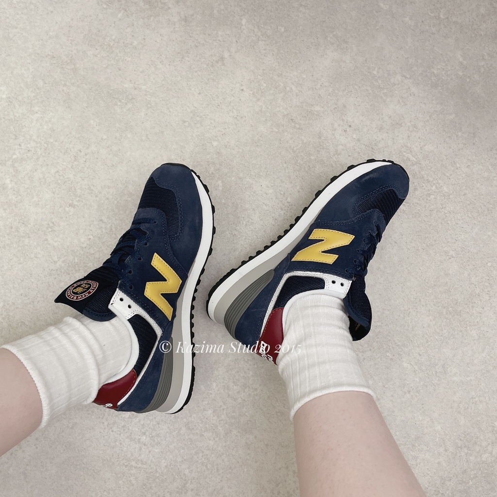 Kazima｜New Balance NB 574 ML574HW2 深藍 深藍色 藍色 藍黃 藍黃色 酒紅 休閒 慢跑