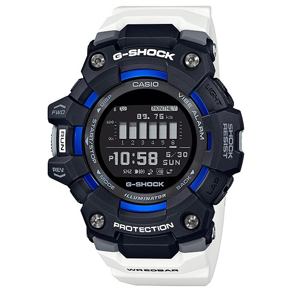 【CASIO卡西歐】GBD-100-1A7DR /G-SHOCK G-SQUAD藍牙運動計步系列 訓練功能手錶 白色錶帶