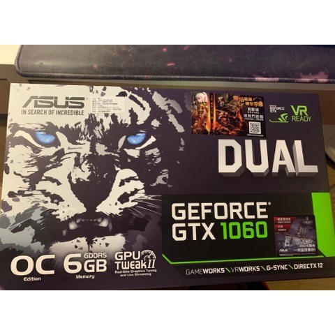 二手華碩(保固內) ASUS DUAL GTX1060 O6G  雪原豹