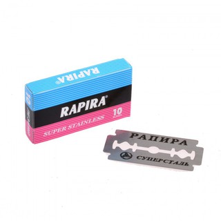 𝐓𝐞𝐛𝐛𝐲𝐬＆𝐂𝐨.俄羅斯Rapira Super Stainless傳統刮鬍刀片（10片裝）雙刃刀片 雙刃刮鬍刀片