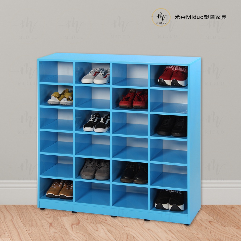 【米朵Miduo】3.4尺開放式塑鋼鞋櫃 防水塑鋼家具(24格)