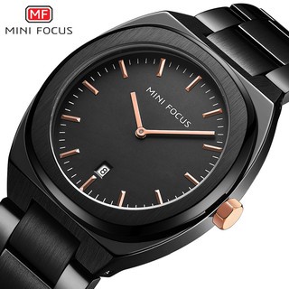 Mini FOCUS 男士頂級品牌商務手錶不銹鋼防水石英手錶日期顯示男錶