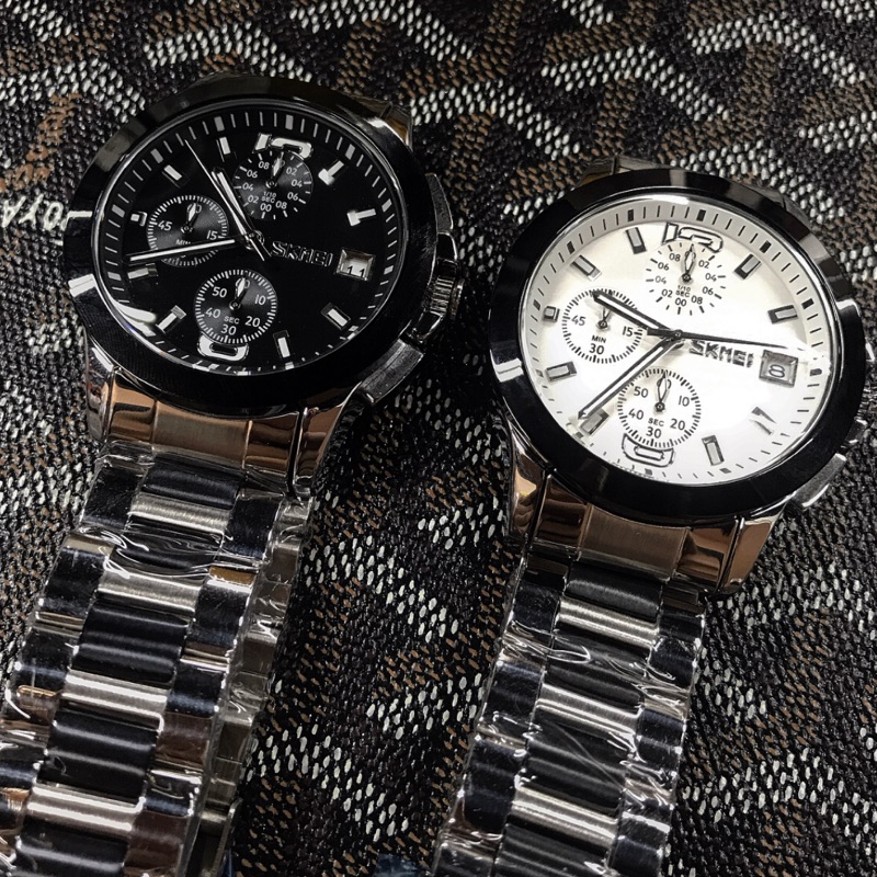 SKMEI 時刻美  平價真三眼 不鏽鋼錶 對錶