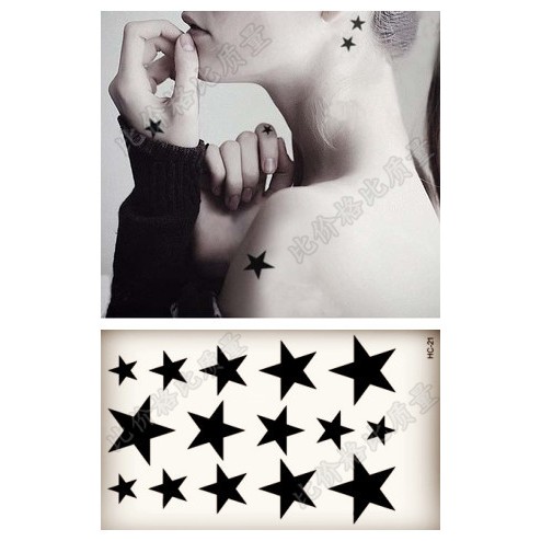 星星紋身貼、傷疤紋身貼、防水紋身貼女、萬聖節紋身貼-仿真逼真、傷口、紋身貼紙