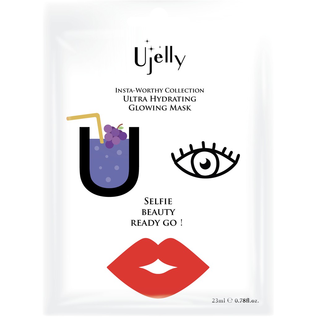 【Ujelly優綺麗】水潤光感保濕面膜-單片 | 葡萄幹細胞 活化肌膚 鎖水保濕