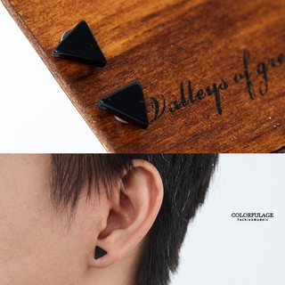 耳環 黑色三角磁鐵耳環【ND616】一對販售