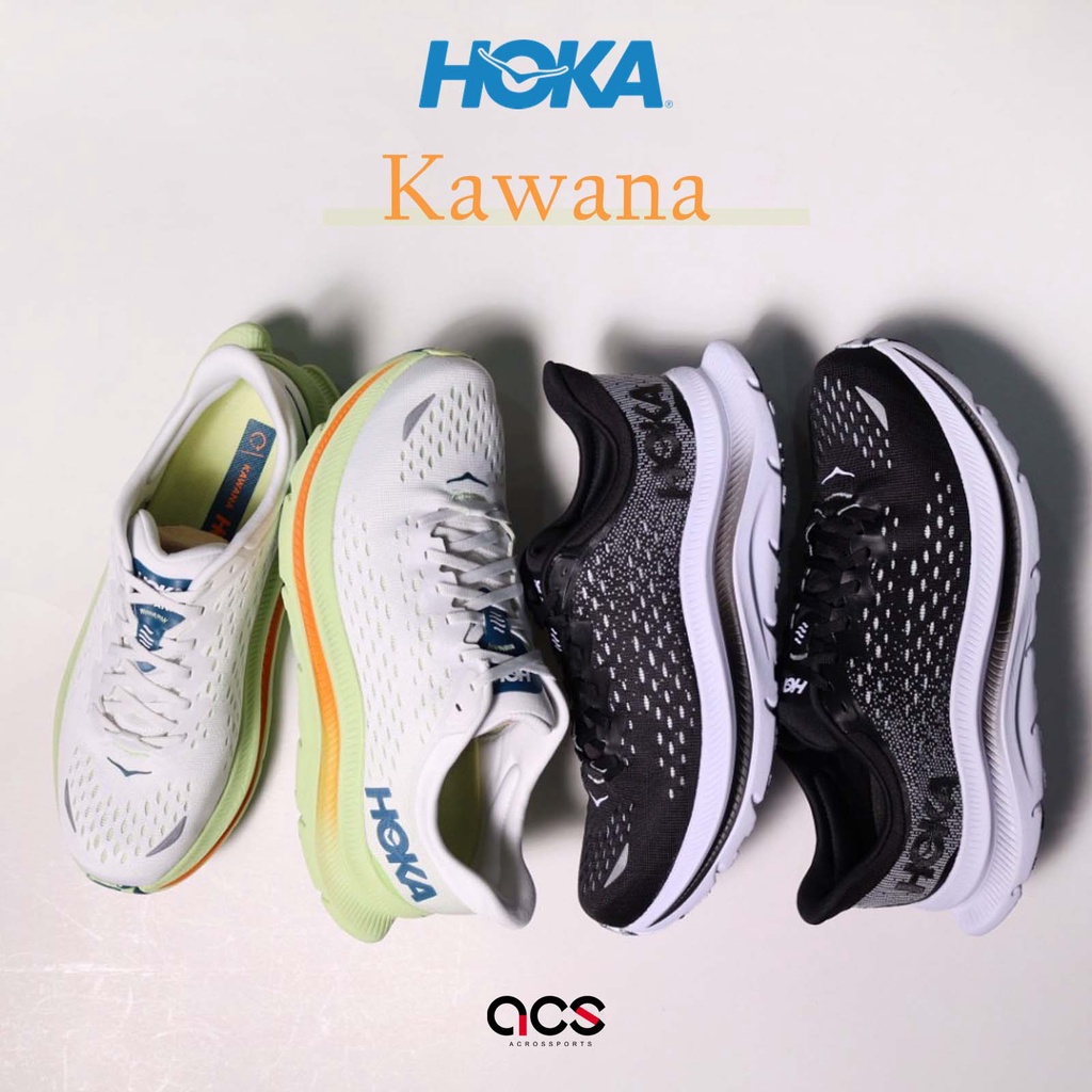 Hoka One One Kawana 弧形鞋底 避震 路跑 全新中底 男鞋 黑白 白黃橘 任選【ACS】