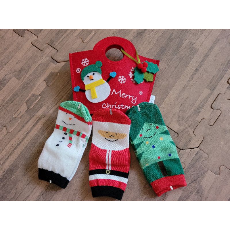 全新 台灣製 麗嬰房襪子 棉襪 聖誕襪 耶誕節襪 止滑襪 雪人 聖誕樹 聖誕老人 12～14公分