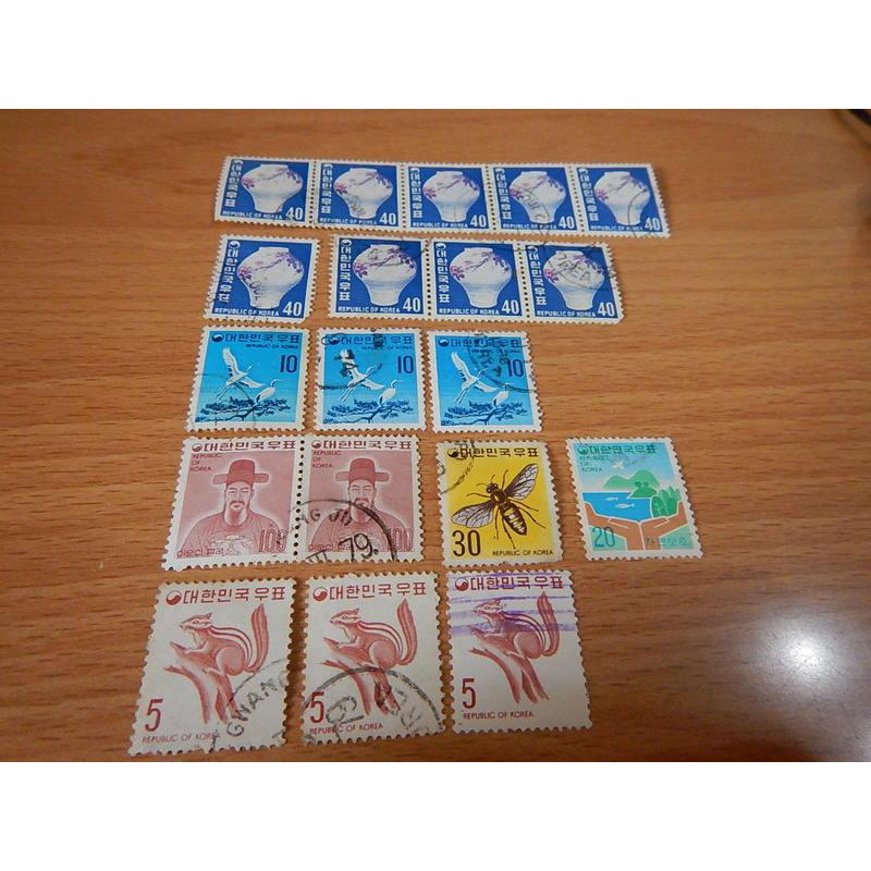 舊票-韓國郵票-19張