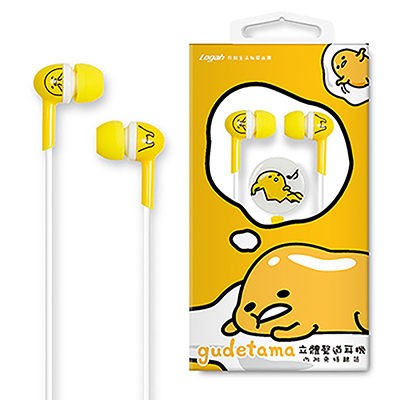 Logah Gudetama蛋黃哥耳塞式線控耳機-日本三麗鷗正版授權 買就送 藍芽耳機麥克風 價值$800