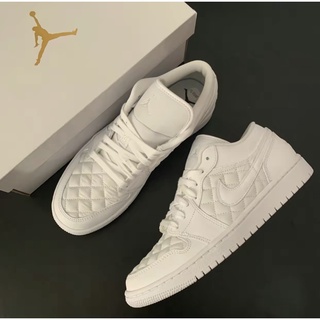 帝安諾-實體店面NIKAir Jordan 1 Low Quilted 全白 AJ1 小香 復古 DB6480-100