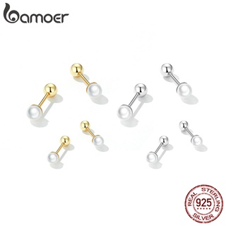 Bamoer 925 純銀貝殼珠耳環女士優雅珠寶禮品