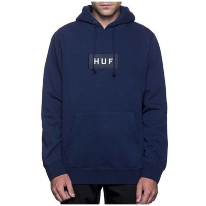 正品 HUF 深藍色 藏青色 長袖帽T 嘻哈 饒舌 HIP HOP 尺寸:M L
