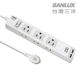 SANLUX台灣三洋 超安全USB轉接延長電源線-6座單切(SYPW-X612A)