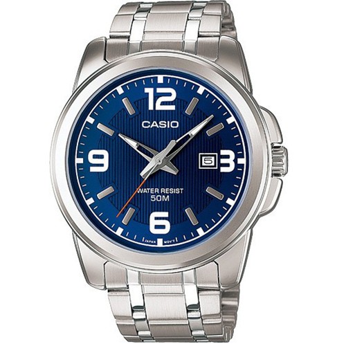 【CASIO】專業時尚紳士不鏽鋼腕錶-藍面(MTP-1314D-2A)正版宏崑公司貨