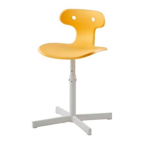 絕版品/北歐工業LOFT風格IKEA宜家MOLTE電腦椅旋轉椅辦公椅工作椅餐椅/可調整高低/黃色/二手八成新/特$480