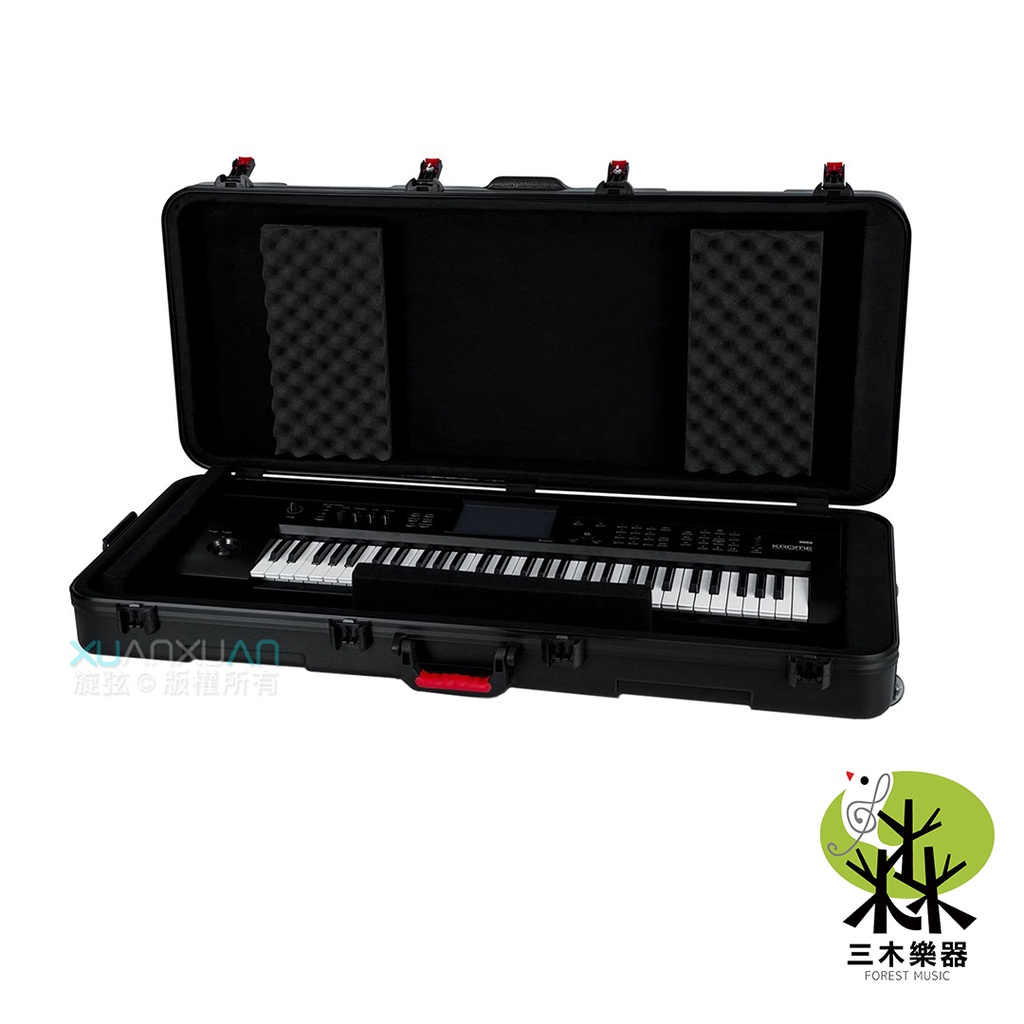 【三木樂器】GATOR GTSA-KEY61 硬盒附輪 海關鎖 61鍵 鍵盤袋 電子琴袋 鍵盤保護盒 合成器保護盒