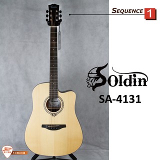 【爵士樂器】原廠公司貨保固 Soldin SA-4131 41吋 民謠吉他 木吉他 附琴袋