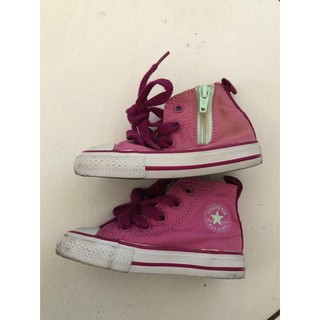 二手【 CONVERSE 球鞋 粉色帆布鞋 US5 12.5公分】 兒童休閒鞋