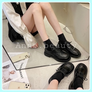 ［Anne.beauty] ☆現貨+預購☆ 英倫風復古厚底 牛津鞋 增高皮面 繫帶松糕鞋 小皮鞋#A186681-11