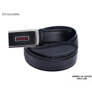 【寧寧精品】台中30年老店 Crocodile鱷魚百貨專櫃 黑色西裝自動帶義大利皮革全牛皮真皮皮帶 214-1 皮帶區