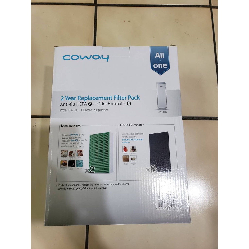 【Coway】原廠 空氣清淨機二年份濾網組(綠淨力直立式 AP-1216 KO病毒99.99% 2020/12月底製造