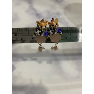 空運寄回 Les Nereides 吉娃娃水晶耳環 Chihuahua earrings 現貨