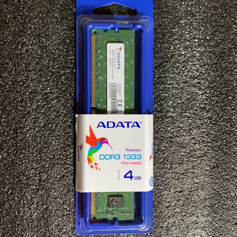 全新未拆 威剛 ADATA DDR3 1333 4G 雙面 記憶體