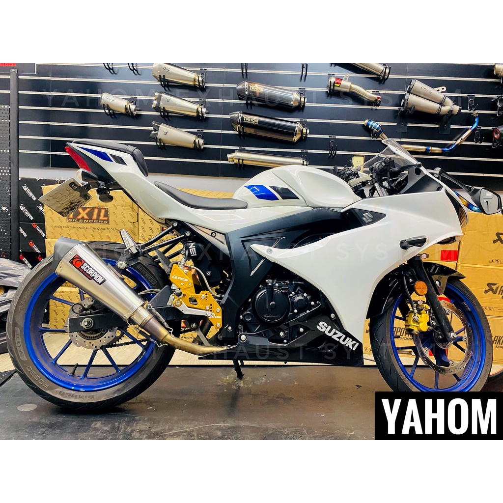 GSX-R150 小阿嚕 英國蠍 碳纖維 鈦合金 Scorpion GSXR150改裝排氣管 正蠍/吉村/蠍子/R15