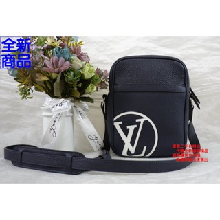 優買二手精品名牌店 LV M54787 DANUBE 藍 荔枝皮 斜揹包 郵差包 航空包 相機包 日字包 全新 限量稀有