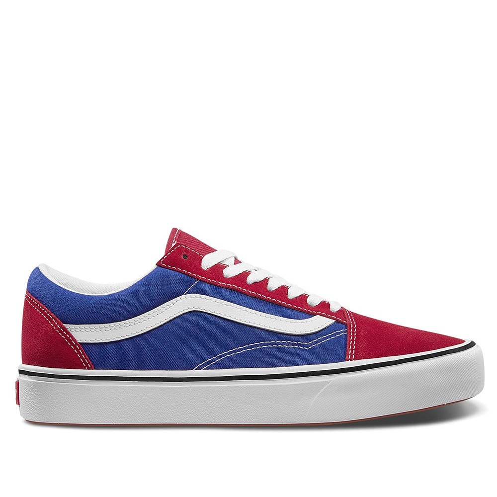red and blue vans