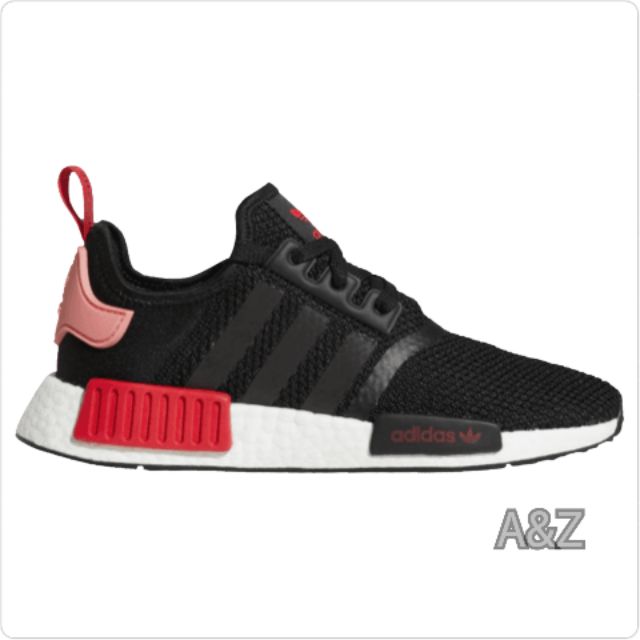 A&amp;Z(預購區)ADIDAS Wmns NMD R1  D97088  女鞋 黑紅白 粉紅尾