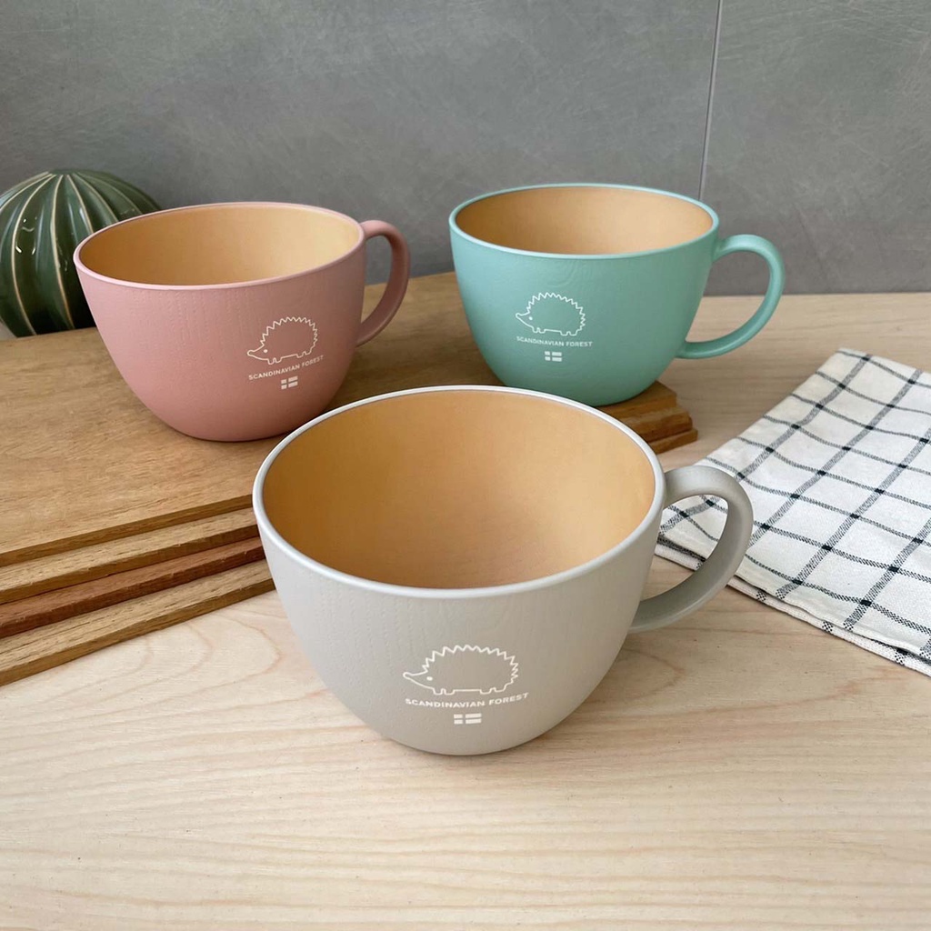 現貨 日本製 MOZ 小刺蝟湯碗 馬卡龍色 木質湯碗 露營湯碗 耐熱湯碗 木質色 湯碗 碗 富士通販