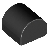 LEGO 樂高 黑色 1x1 小圓弧磚塊 Black Brick Curved 49307