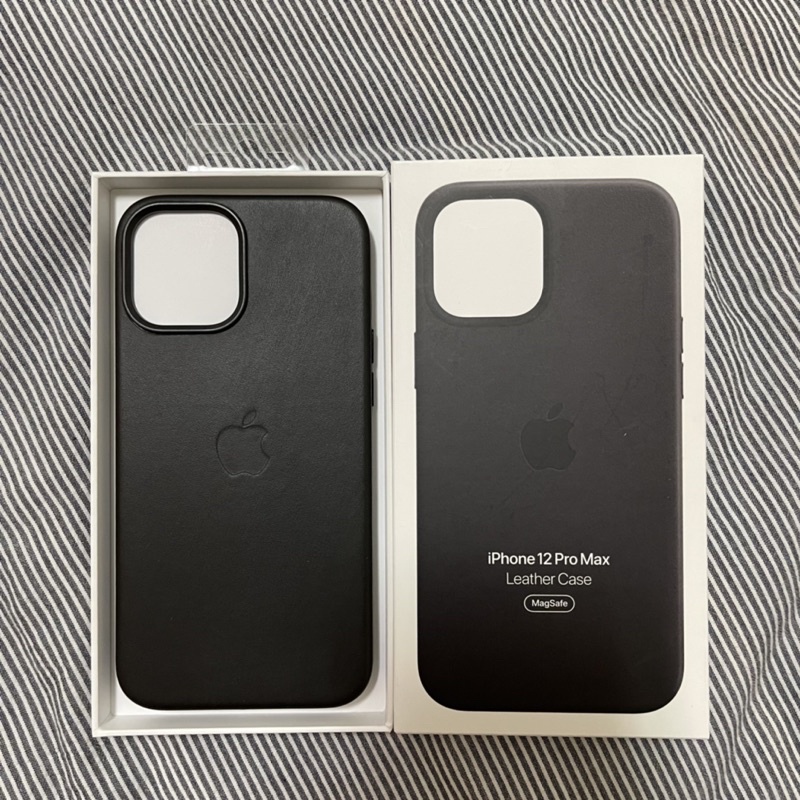 Apple原廠iPhone 12 Pro Max MagSafe皮革手機殼-黑（二手）