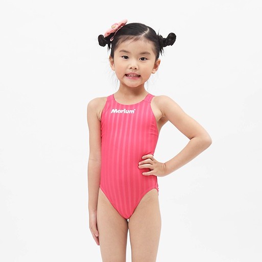 MARIUM 美睿 小女泳裝 女童泳裝 兒童泳裝 泳裝 MAR-800352WJ 小女競賽型泳裝 素色款 桃紅 游泳