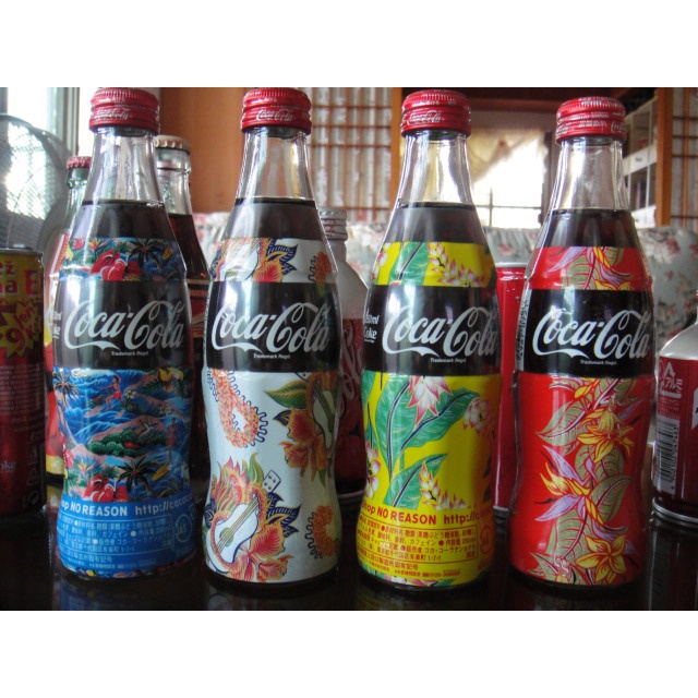 日本可口可樂夏威夷風復古紀念瓶組