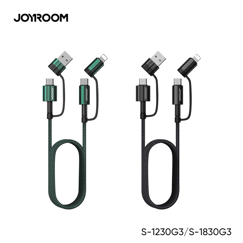 JOYROOM 四合一PD快充線 60W 筆電 適用iPhoe/Mc/安卓/快充 Type-C 充電傳輸線另有多途系列
