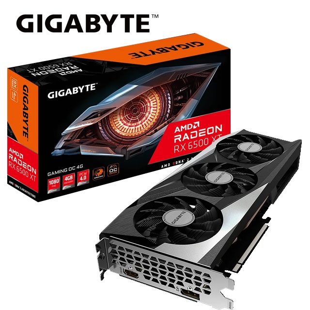 GIGABYTE 技嘉 RX6500XT GAMING OC 4G 28.2cm/顯示卡