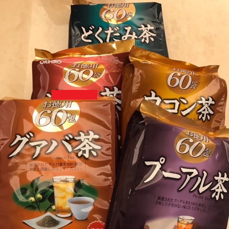 有發票 日本ORIHIRO德用魚腥草茶 薑黃茶 普洱茶 番石榴茶 南非國寶茶 每袋60入