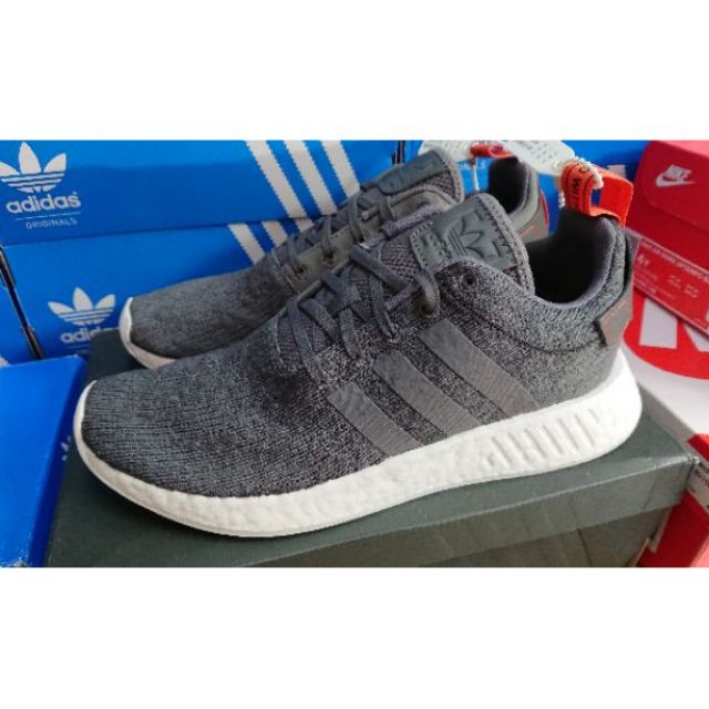 小八】adidas NMD R2 Grey 灰橘BY3014 | 蝦皮購物