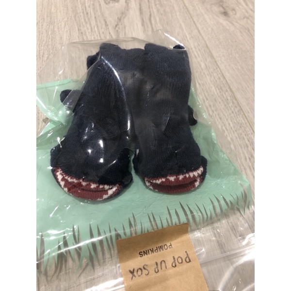 日本製造 POMPKINS BABY 寶寶 嬰兒 3D動物造型襪 鯊魚深藍