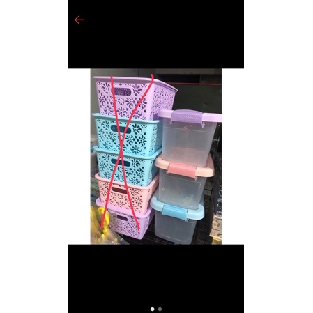 緹花 鏤空 收納置物 籃 收納盒 / 馬卡龍收納箱 收納盒 米桶 口罩收納