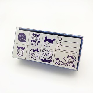 【 Micia 美日手藝館 】盒裝印章-黑白畫印章-拼命的啾子