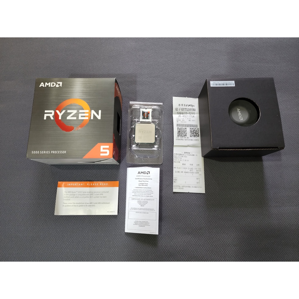 AMD Ryzen R5 5600x 保固到2023/11/11 含風扇（6核/12緒）處理器 AM4 CPU 二手