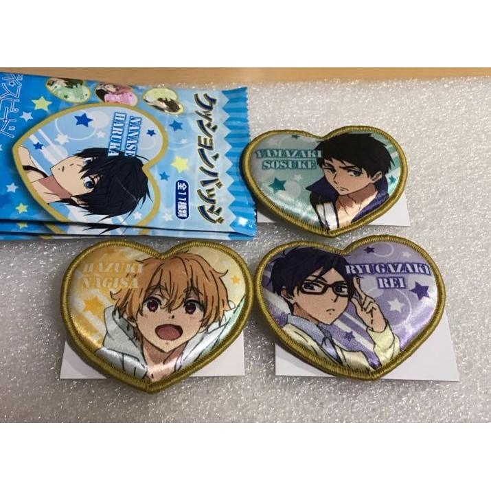 現貨free High Speed 愛心布製徽章別針 渚怜宗介 男子游泳部男子水泳部 蝦皮購物