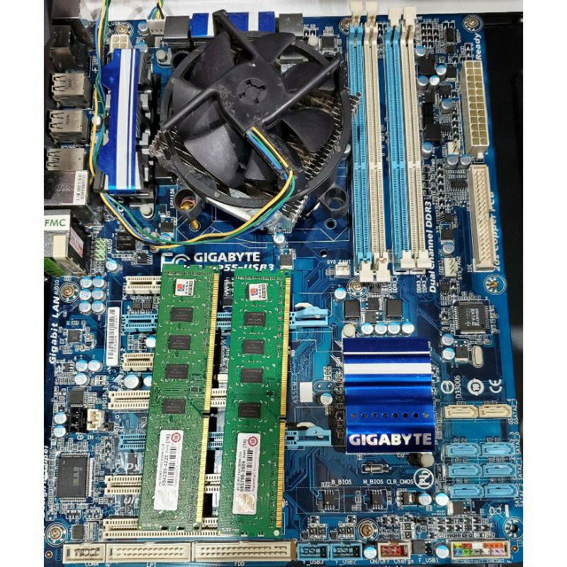 二手主機半套i5 760 P55USB3 DDR3 1333 4G *2 CPU+主機板+ram