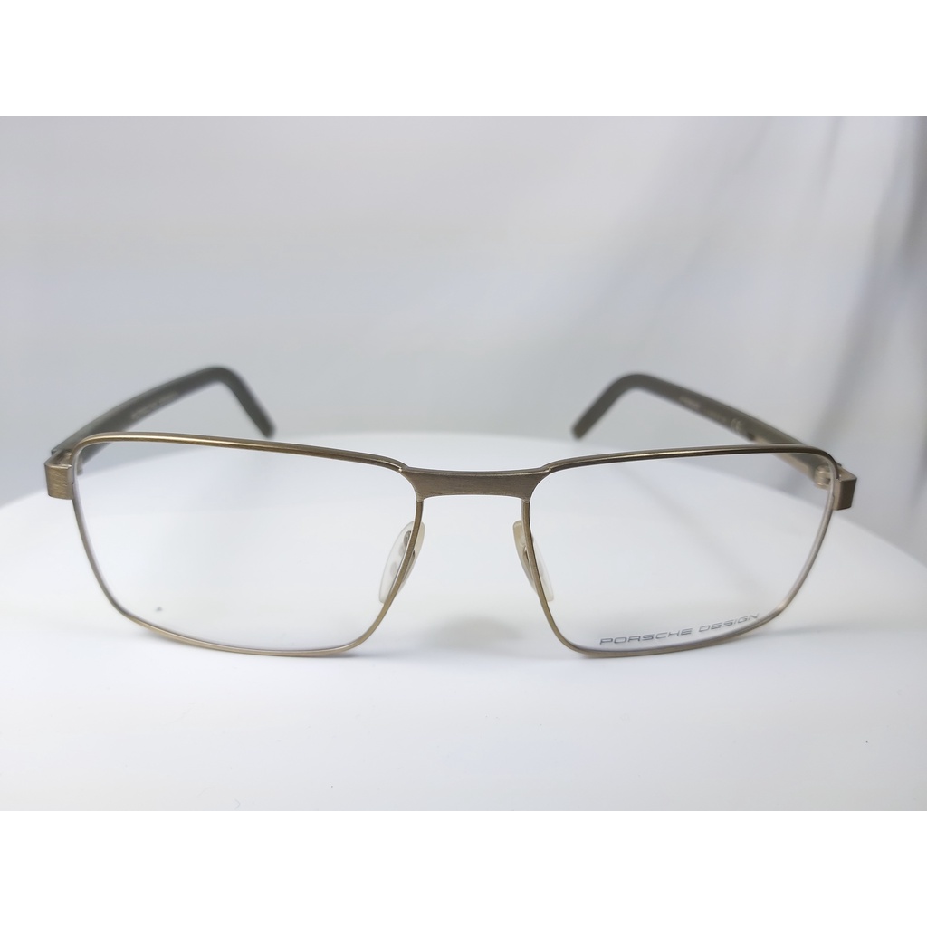 『逢甲眼鏡』PORSCHE DESIGN鏡框 全新正品  駝色細方框 極簡經典【P8300 D】