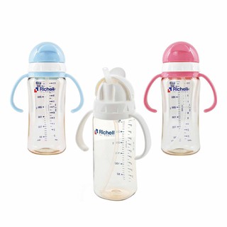 日本Richell-利其爾 PPSU吸管型哺乳瓶320ml(3色)【安琪兒婦嬰百貨】