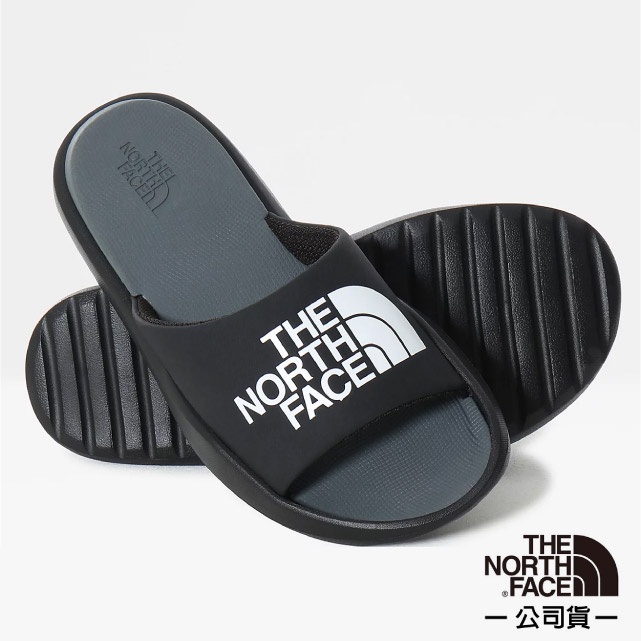 【美國The North Face】女款Triarch Slides輕量便利LOGO戶外拖鞋.涼鞋/5JCB-KY4 黑